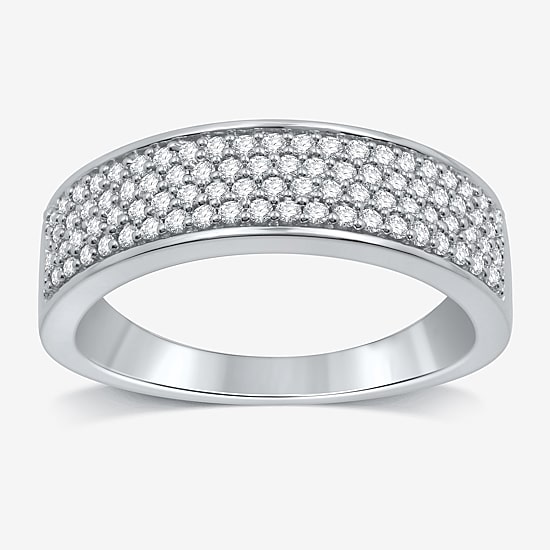 Womens 1/2 CT. T.W. Natural White Diamond 10K Gold Anniversary Wedding Band