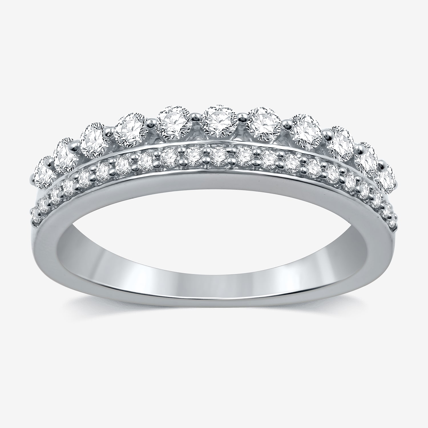 (H-I / I1) Womens 1/2 CT. T.W. Lab Grown White Diamond 10K Gold Anniversary Wedding Band