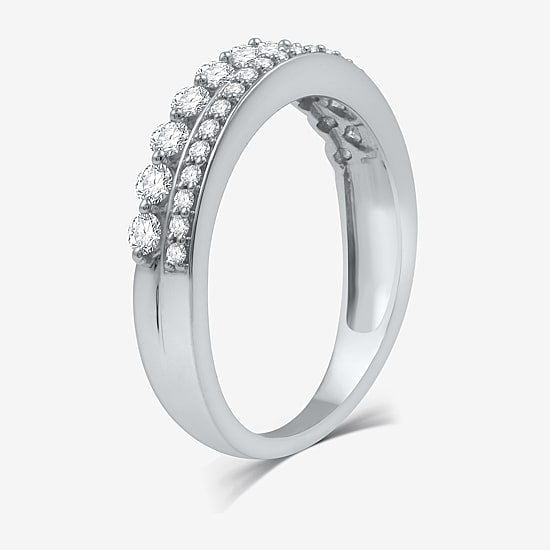 (H-I / I1) Womens 1/2 CT. T.W. Lab Grown White Diamond 10K Gold Anniversary Wedding Band