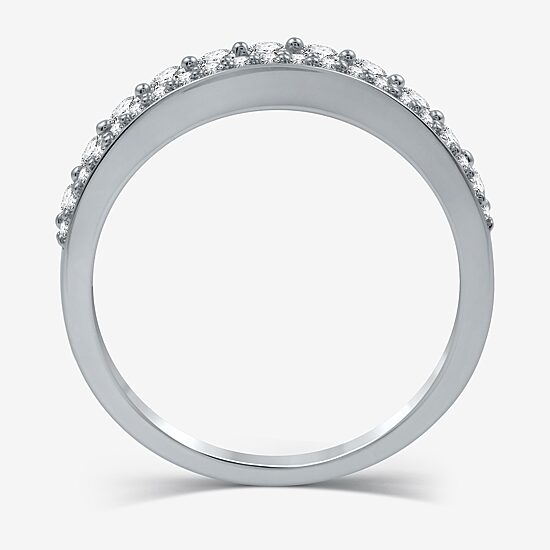 (H-I / I1) Womens 1/2 CT. T.W. Lab Grown White Diamond 10K Gold Anniversary Wedding Band