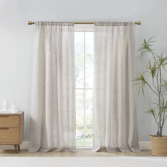 Madison Park Suvi Rod Pocket Light-Filtering Set of 2 Curtain Panel