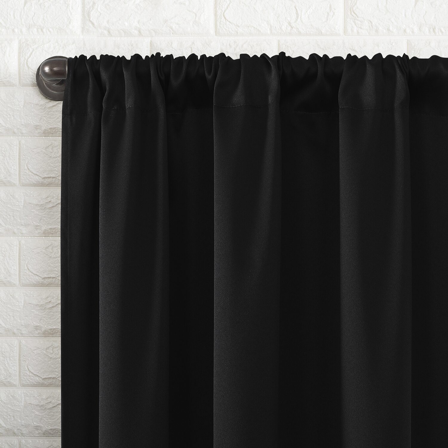 Sun Zero Bergen Rod Pocket 100% Blackout Single Curtain Panel