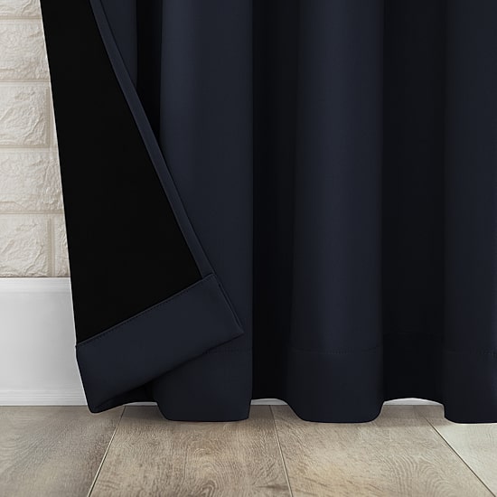 Sun Zero Bergen Rod Pocket 100% Blackout Single Curtain Panel