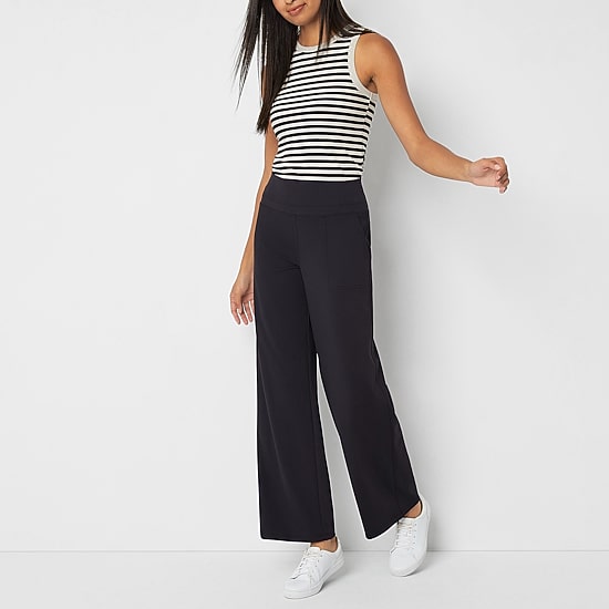 Stylus Womens High Rise Wide Leg Pant