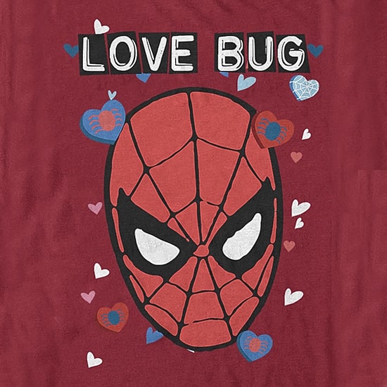 Mens Short Sleeve Spiderman Valentine's Day Graphic T-Shirt