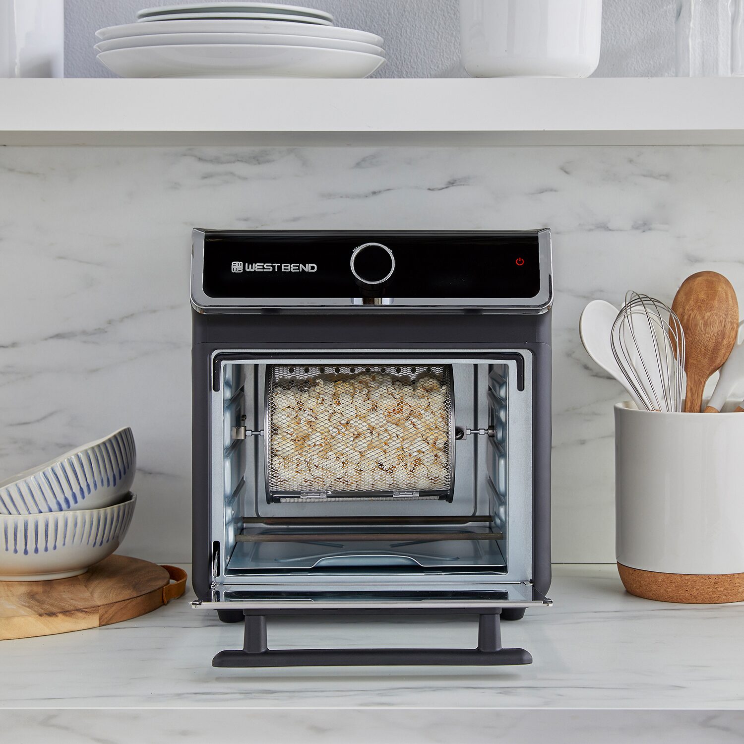 West Bend 15 Qt. Air Fryer Oven with 16 Presets, in Black