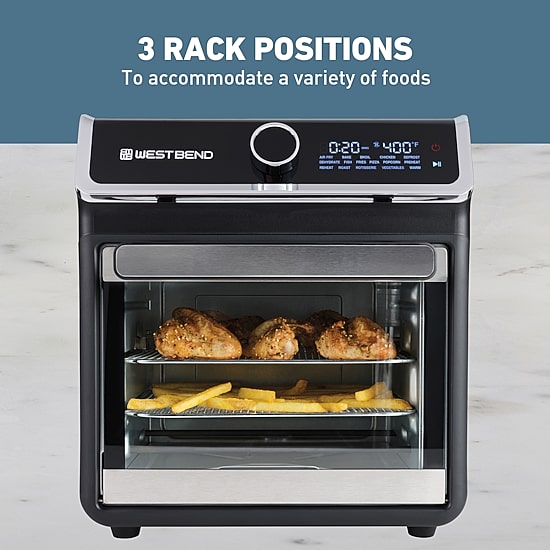 West Bend 15 Qt. Air Fryer Oven with 16 Presets, in Black