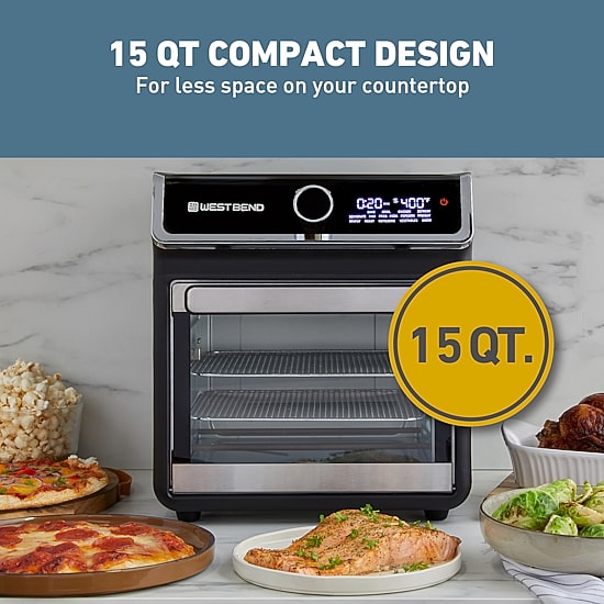 West Bend 15 Qt. Air Fryer Oven with 16 Presets, in Black