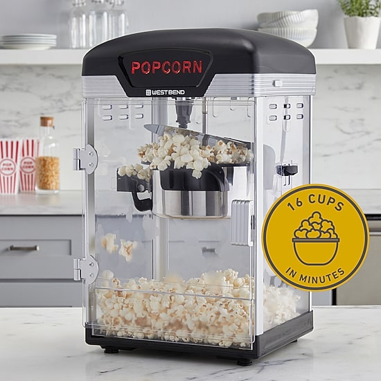 West Bend Theater Crazy 4 Qt. Popcorn Machine, in Black