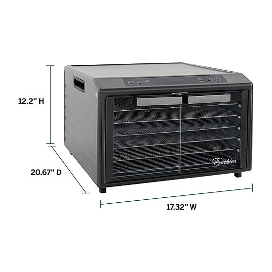 Excalibur 6 Tray Select Digital Dehydrator, in Stainless Steel