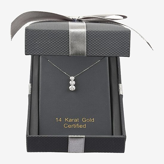(F / Vs2) Womens 1 CT. T.W. Lab Grown White Diamond 14K Gold Round 18 Inch Pendant Necklace