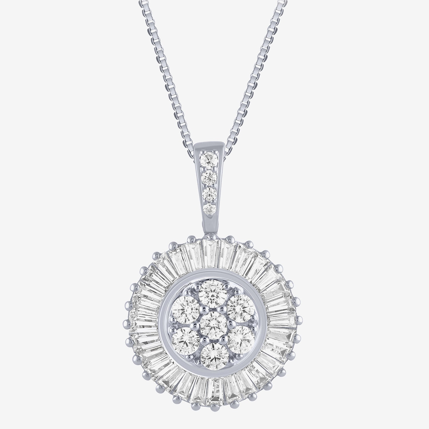 (G / Si2) Womens 2 CT. T.W. Lab Grown White Diamond 14K Gold Round 18 Inch Pendant Necklace