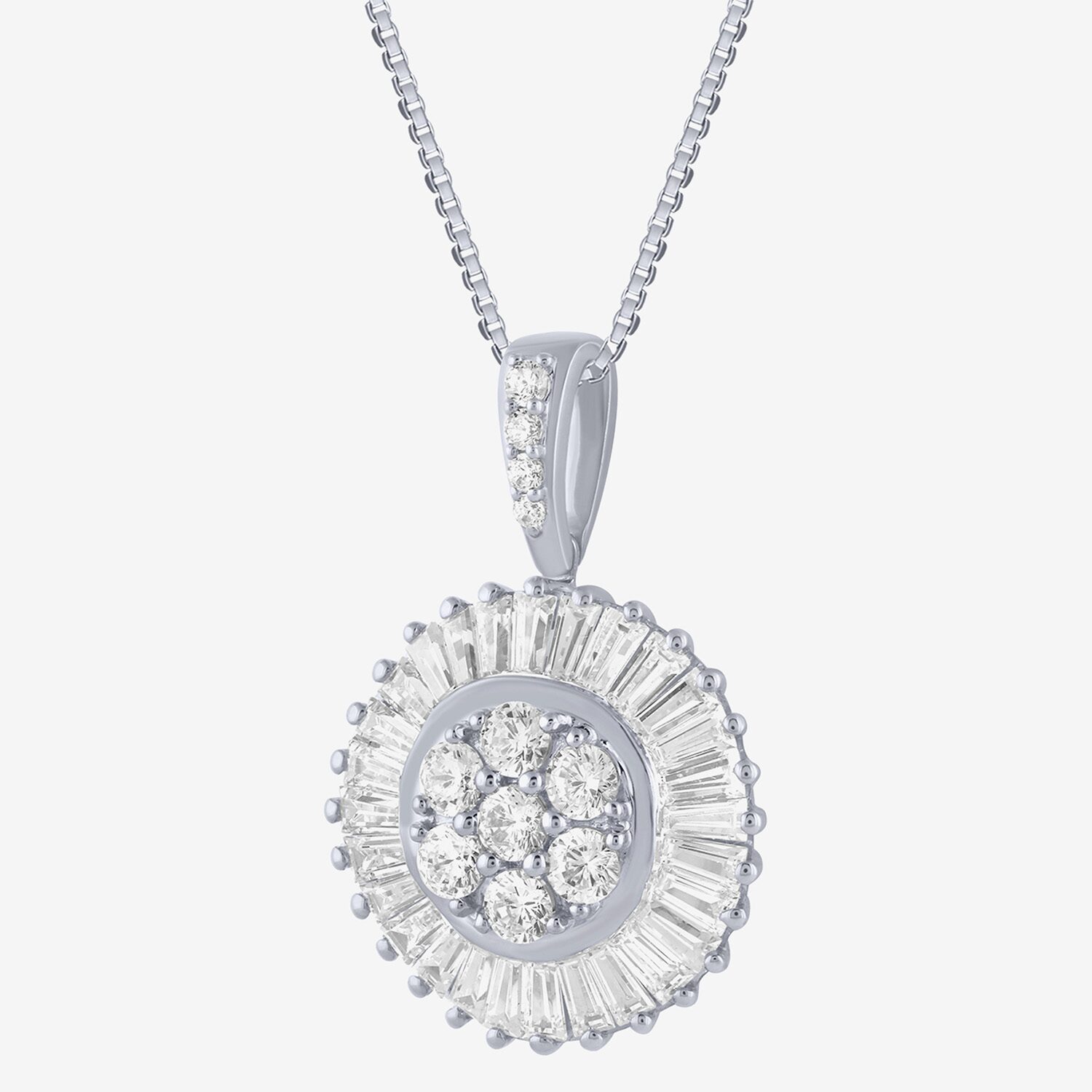 (G / Si2) Womens 2 CT. T.W. Lab Grown White Diamond 14K Gold Round 18 Inch Pendant Necklace