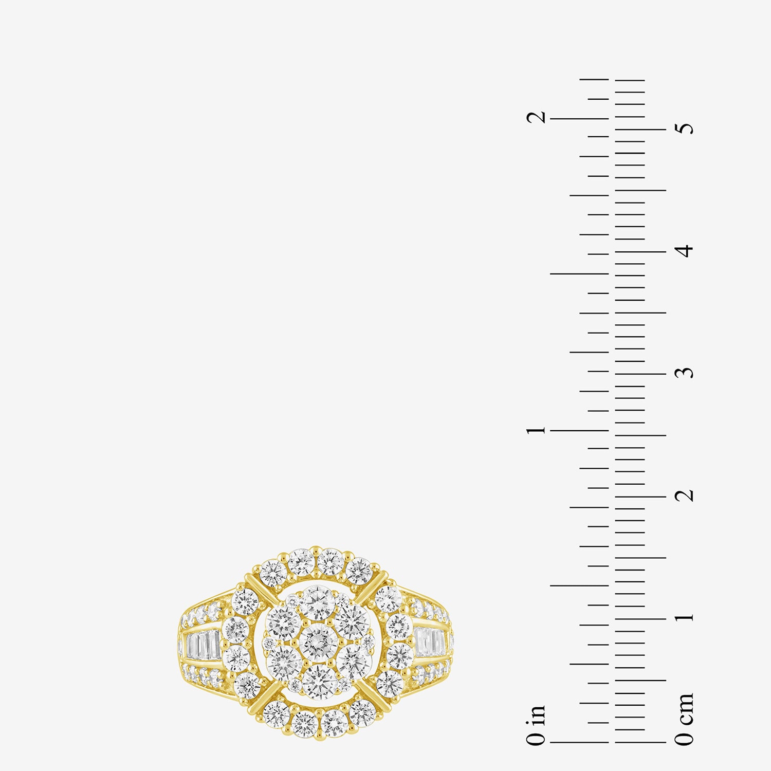 Diamond Blossom (G / Si2) Womens 2 CT. T.W. Lab Grown White 10K Gold Round Cocktail Ring