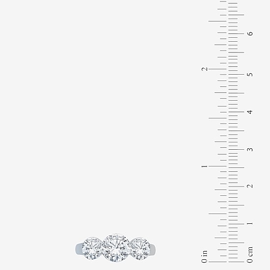 Floating Diamonds (F / Vs2) Womens 3 CT. T.W. Lab Grown White Diamond 14K Gold 3-Stone Engagement Ring