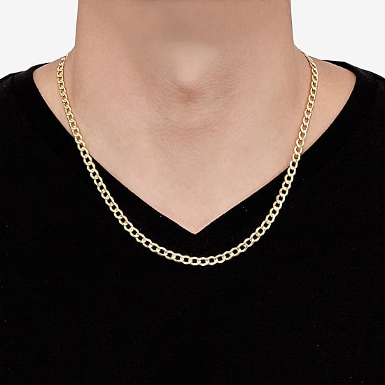 Made in Italy Unisex Adult 10K Gold 20 Inch Curb Chain Necklace