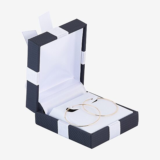 Womens 14K Gold 30mm Circle Round Hoop Earrings