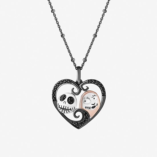 Womens 1/5 CT. Natural Black Diamond 14K Rose Gold Over Silver Sterling Silver Heart 18 Inch Pendant Necklace
