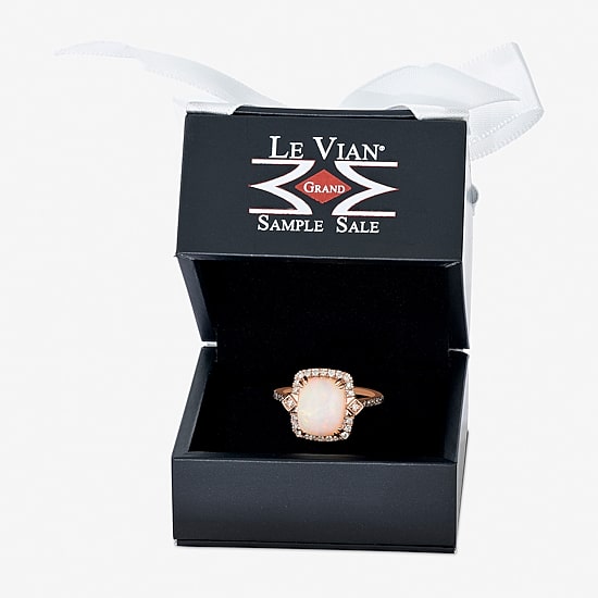 Le Vian® Ring featuring 2 cts. Neopolitan Opal™, 1/10 cts. Chocolate Diamonds® , 1/5 cts. Nude Diamonds™  set in 14K Strawberry Gold®