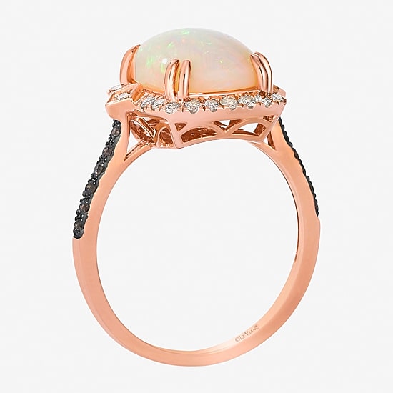 Le Vian® Ring featuring 2 cts. Neopolitan Opal™, 1/10 cts. Chocolate Diamonds® , 1/5 cts. Nude Diamonds™  set in 14K Strawberry Gold®