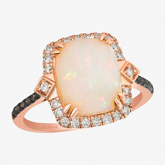 Le Vian® Ring featuring 2 cts. Neopolitan Opal™, 1/10 cts. Chocolate Diamonds® , 1/5 cts. Nude Diamonds™  set in 14K Strawberry Gold®