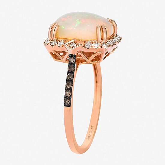 Le Vian® Ring featuring 2 cts. Neopolitan Opal™, 1/10 cts. Chocolate Diamonds® , 1/5 cts. Nude Diamonds™  set in 14K Strawberry Gold®