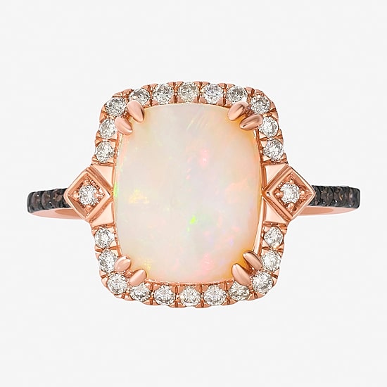 Le Vian® Ring featuring 2 cts. Neopolitan Opal™, 1/10 cts. Chocolate Diamonds® , 1/5 cts. Nude Diamonds™  set in 14K Strawberry Gold®