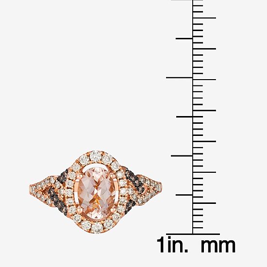 Le Vian® Ring featuring 7/8 cts. Peach Morganite™, 3/8 cts. Nude Diamonds™, 1/10 cts. Chocolate Diamonds® set in 14K Strawberry Gold®