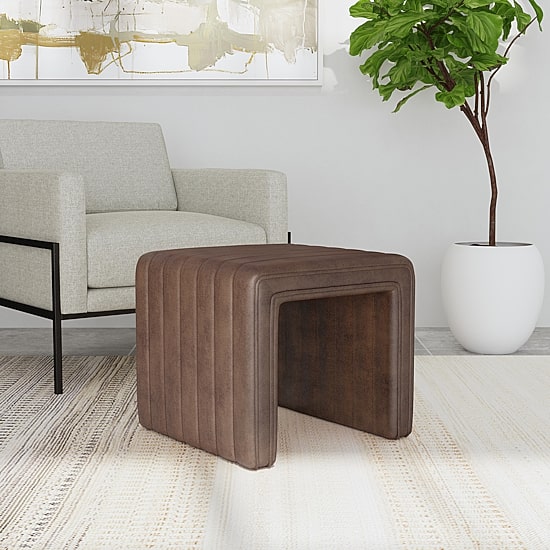 HOMEPOP Homepop Upholstered Ottoman