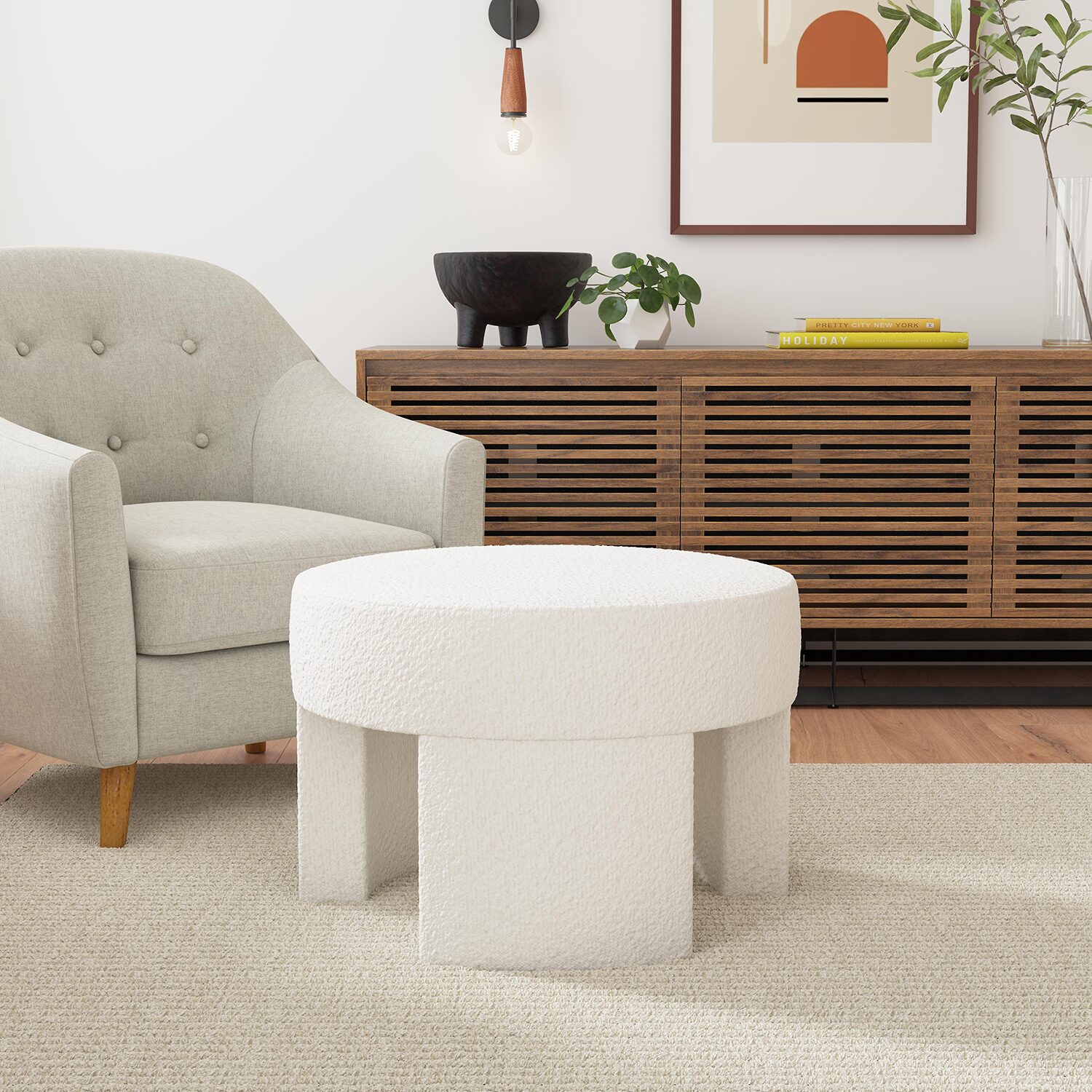 HOMEPOP Sophia Upholstered Ottoman