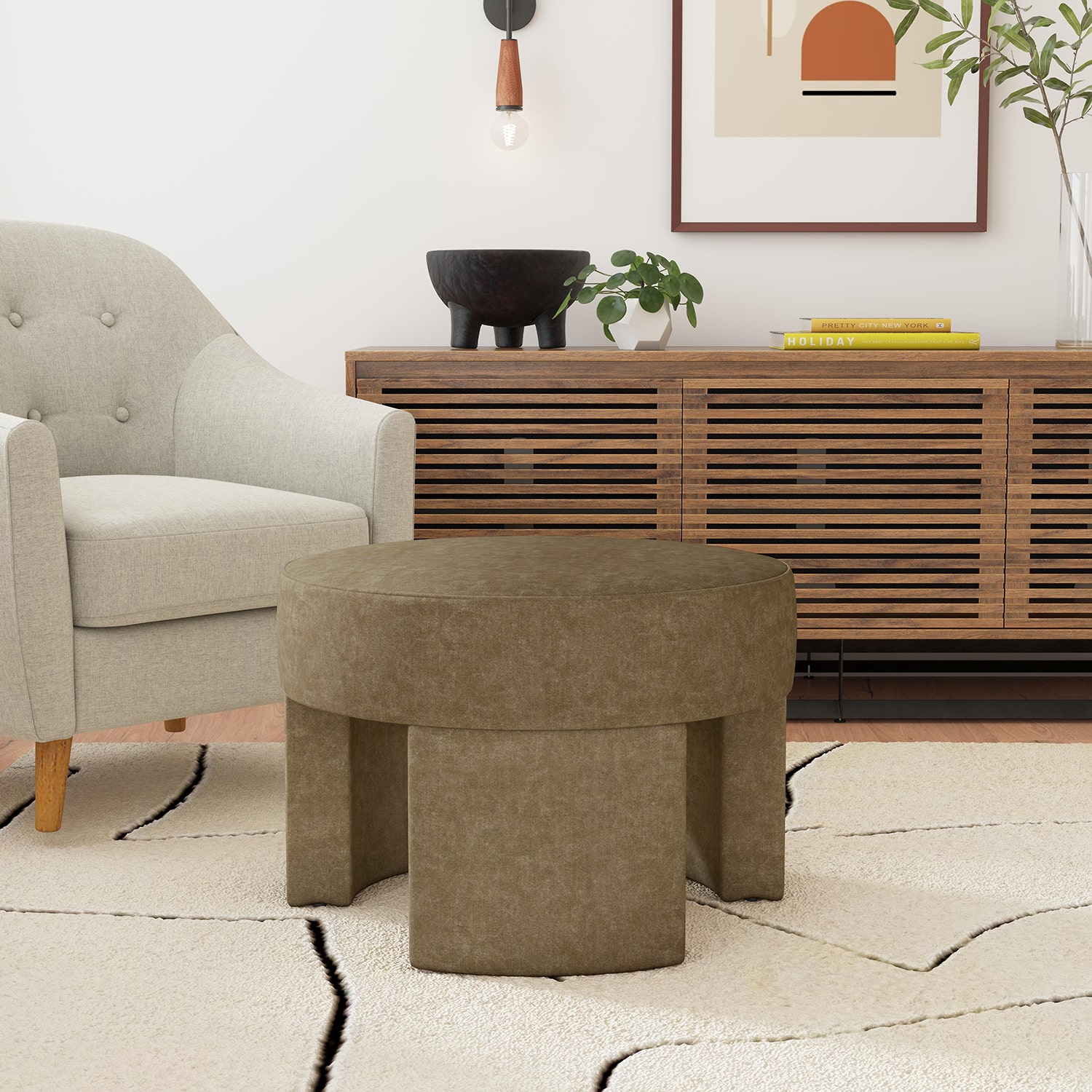 HOMEPOP Sophia Upholstered Ottoman