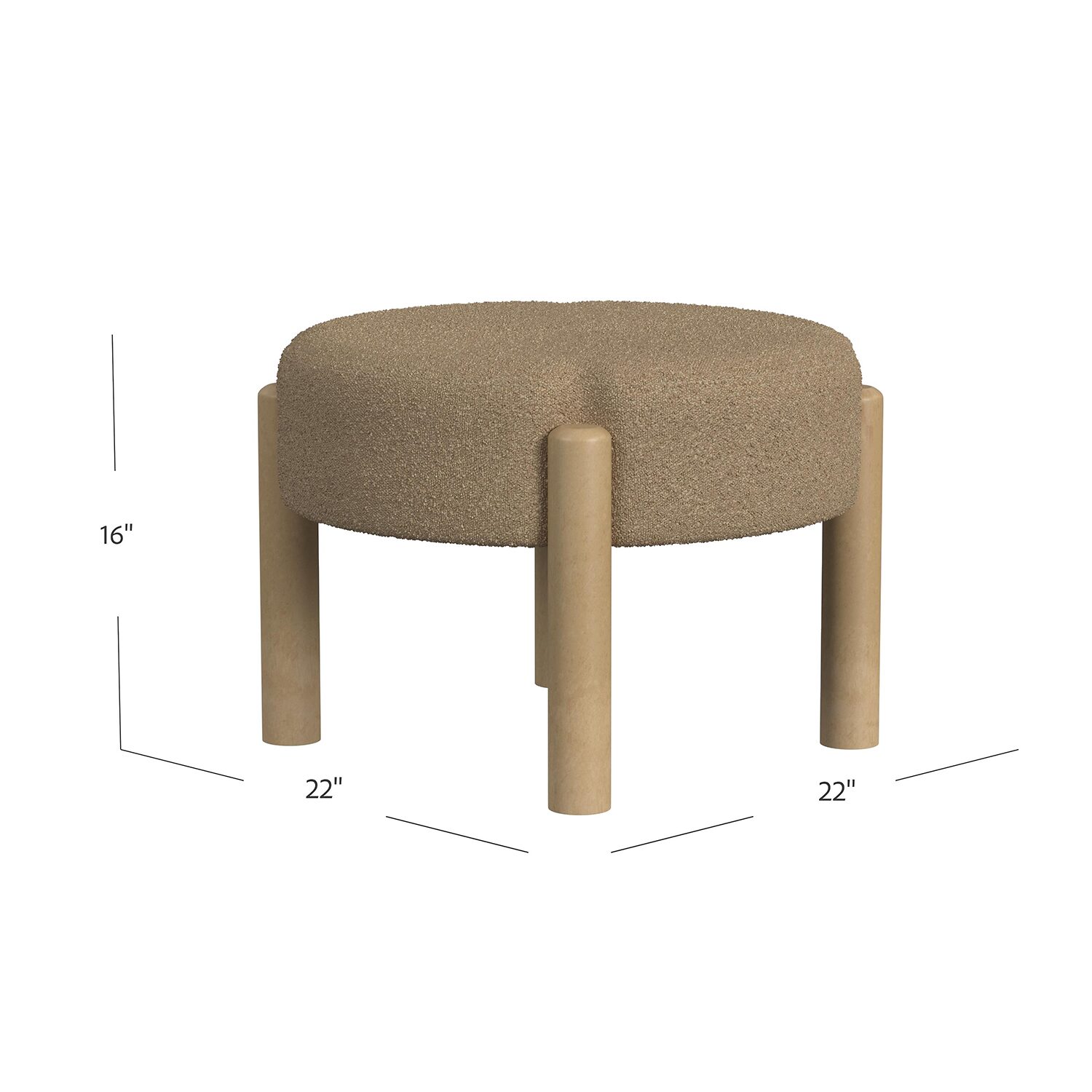 HOMEPOP Luna Upholstered Ottoman