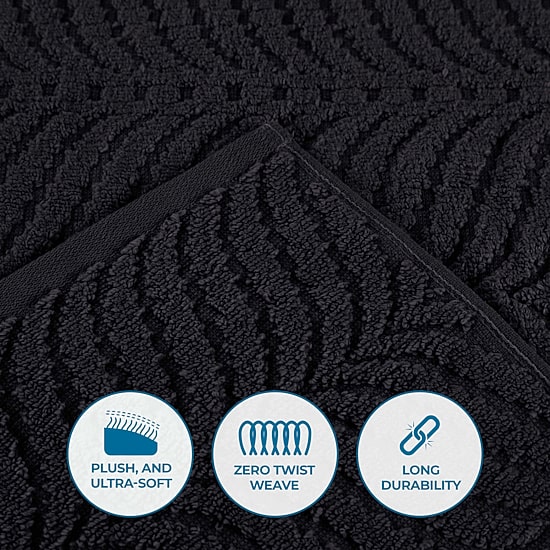 SUPERIOR® Chevron Collection | 100% Cotton 4-pc. Quick Dry Chevron Bath Towel