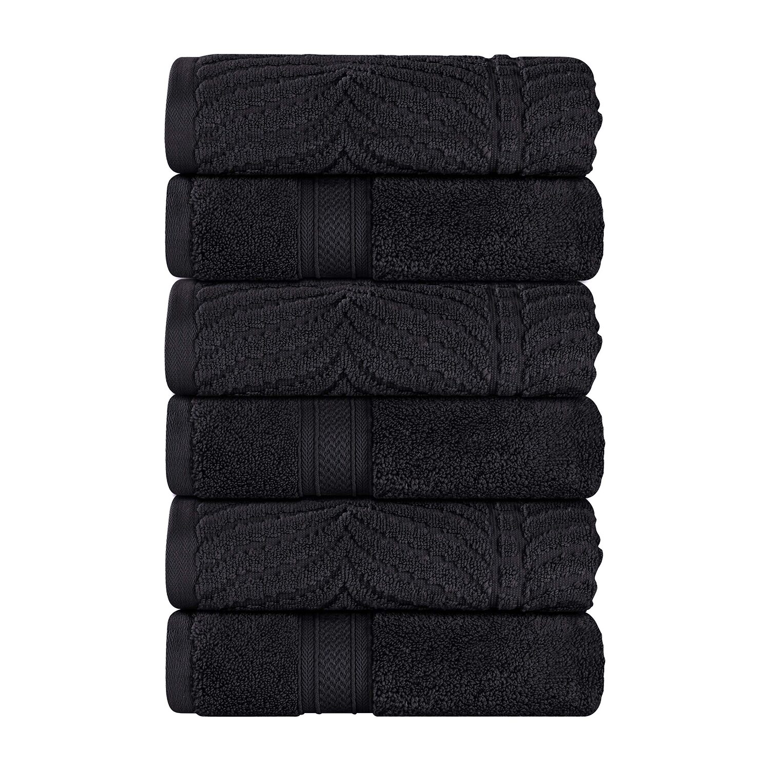 SUPERIOR® Chevron Collection | 100% Cotton 6-pc. Solid Hand Towel