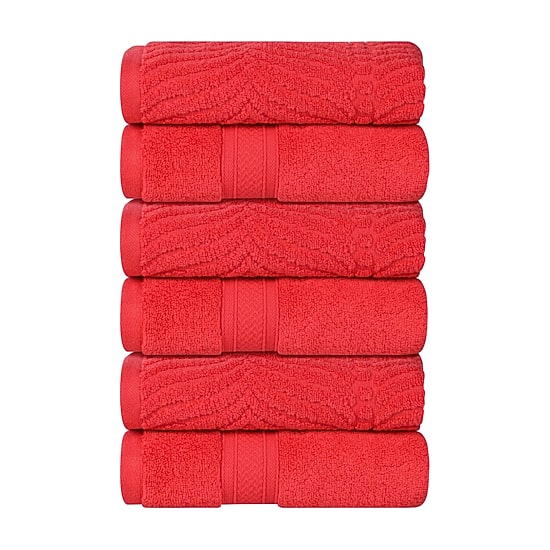 SUPERIOR® Chevron Collection | 100% Cotton 6-pc. Solid Hand Towel
