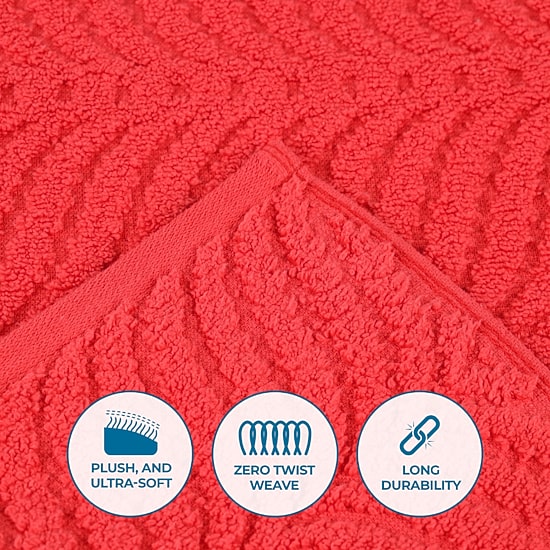 SUPERIOR® Chevron Collection | 100% Cotton 6-pc. Solid Hand Towel