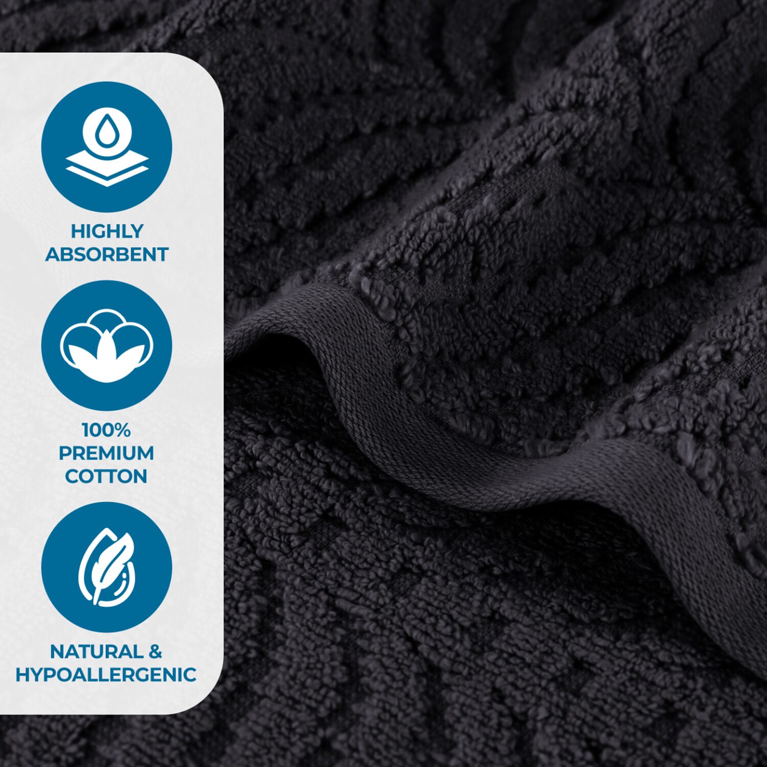 SUPERIOR® Chevron Collection | 100% Cotton 6-pc. Solid Hand Towel