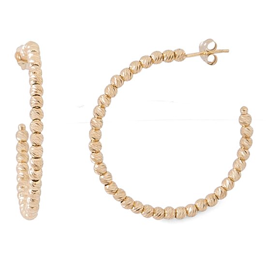 Womens 14K Gold Over Silver 32mm Hoop Earrings