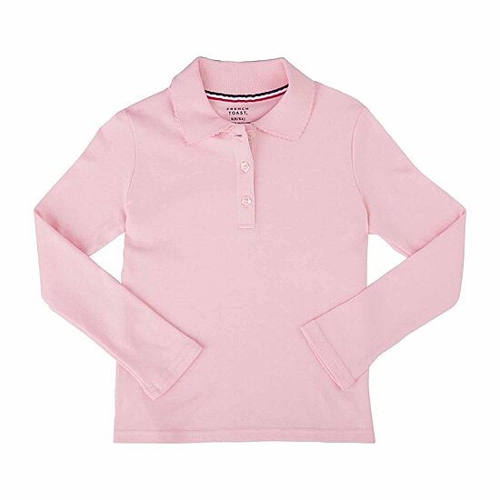 French Toast Little & Big Kid Girls Long Sleeve Regular Fit Polo Shirt