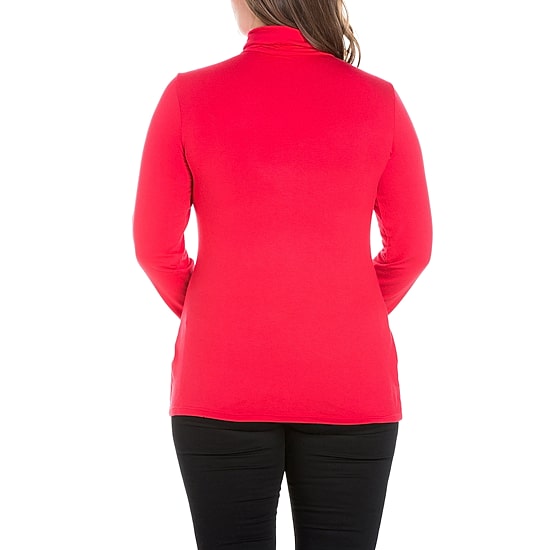 24seven Comfort Apparel Plus Womens Turtleneck Long Sleeve Tunic Top