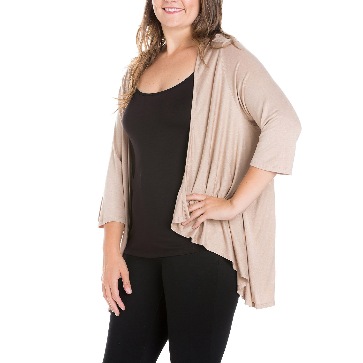 24seven Comfort Apparel Womens Plus Midweight Softshell Vest Jacket