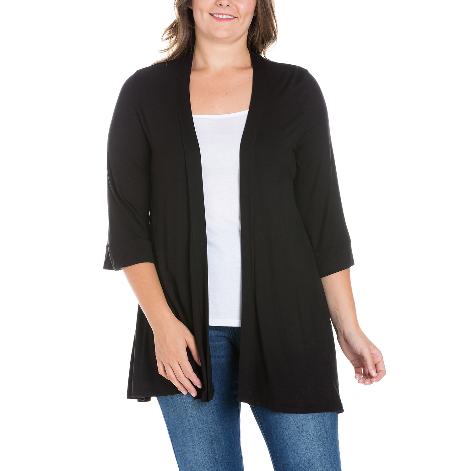 24seven Comfort Apparel Womens Plus Midweight Softshell Vest Jacket