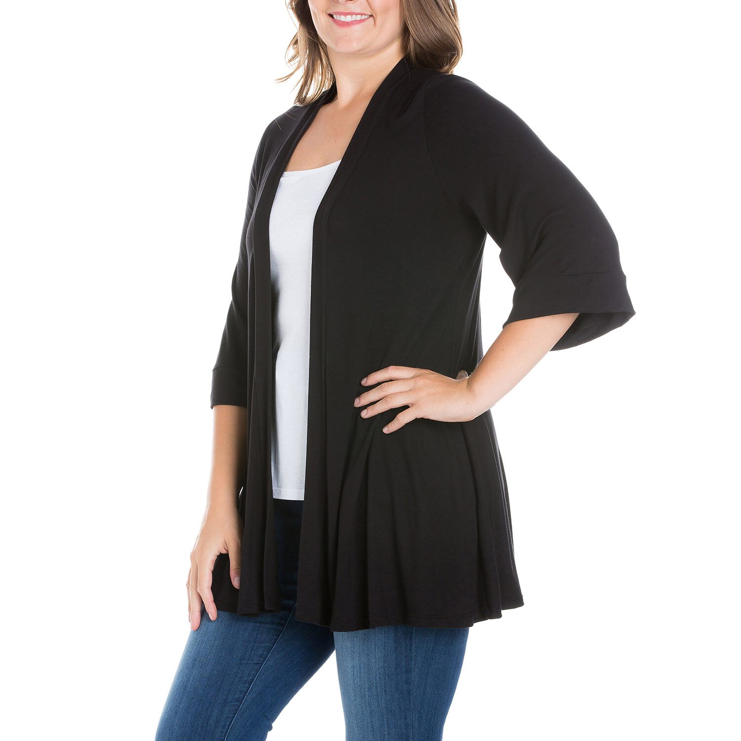 24seven Comfort Apparel Womens Plus Midweight Softshell Vest Jacket