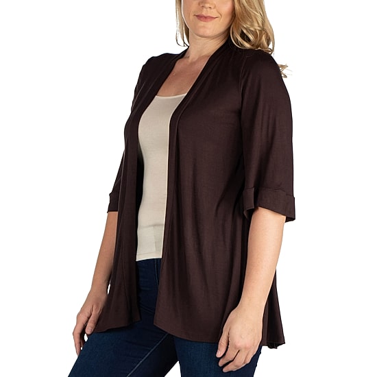 24seven Comfort Apparel Womens Plus Midweight Softshell Vest Jacket