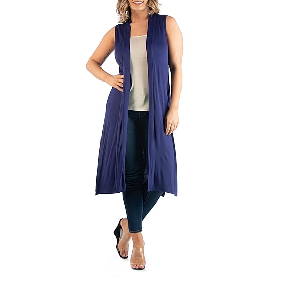 24seven Comfort Apparel Womens Plus Midweight Softshell Vest Jacket