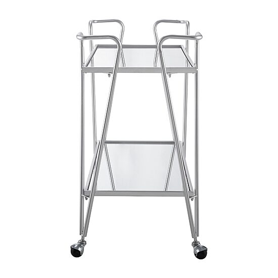 Linon Hera Kitchen And Dining Room Collection Glass-Top Serving Cart