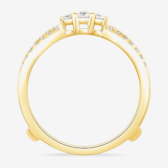 Womens 1/2 CT. T.W. Natural White Diamond 10K Gold Wedding Ring Guard