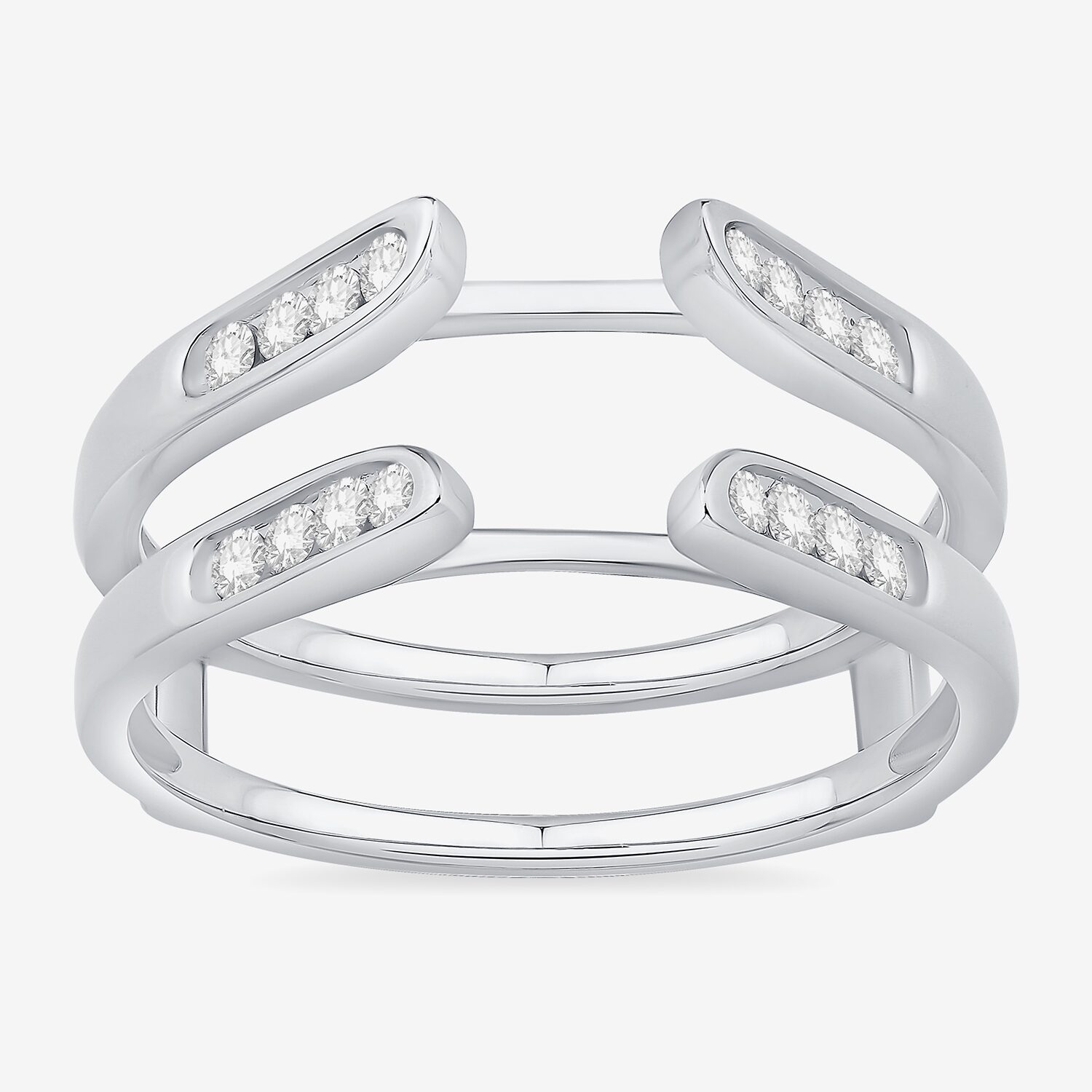 Womens 1/ CT. T.W. Natural White Diamond 10K Gold Wedding Ring Guard