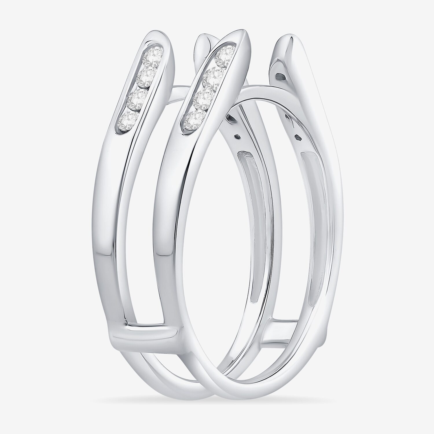Womens 1/ CT. T.W. Natural White Diamond 10K Gold Wedding Ring Guard