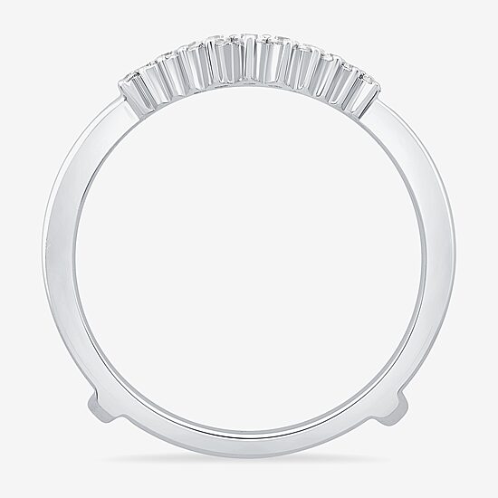 Womens 1/5 CT. Natural White Diamond 10K Gold Wedding Ring Guard